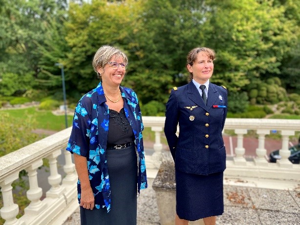 Sylvie RETAILLEAU, Présidente de PARIS SACLAY, et la générale de bridage aérienne Véronique BATUT, secrétaire générale de la Garde nationale